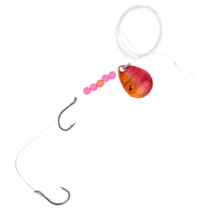 Cabela's Hex Foil Walleye Spinner Harness Rig - Red/Orange Hex Foil
