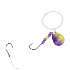 Cabela's Hex Foil Walleye Spinner Harness Rig - Purple/Chartreuse Hex Foil