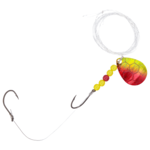 Cabela's Hex Foil Walleye Spinner Harness Rig - Red/Chartreuse Hex Foil