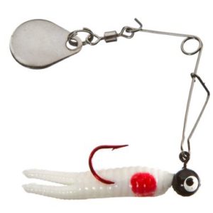 Uncle Buck's Panfish Creatures - Beetle with Spinner - 2" - White/Red Dots